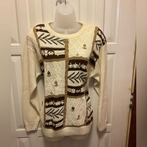 Vintage Alfred Dunner Swiss Chalet  Sweater Size L NWT